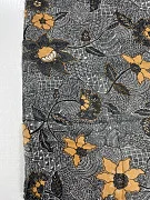 Креп-шифон с коричневыми цветами, отрез 1,4 м — миниатюра фото 6