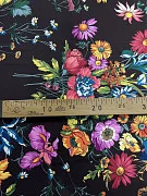 Атлас с разноцветными цветами, отрез 1,2 м — миниатюра фото 6